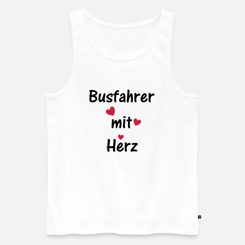 Busfahrer mit Herz - Männer Premium Bio Tank Top - Weiß