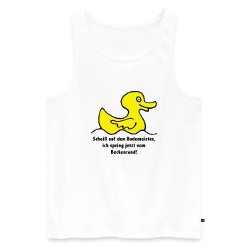 quietscheente_07201501_3c - Männer Premium Bio Tank Top - Weiß - Vorne - Michal (187cm)