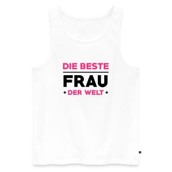 Liebe / Braut / Bräutigam / Frau / Ehe / Love - Männer Premium Bio Tank Top - Weiß - Vorne - Michal (187cm)