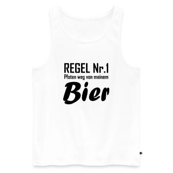 Regel Nr 1 bier - Männer Premium Bio Tank Top - Weiß - Vorne - AI Model Male 178 light (178cm)