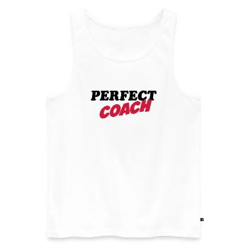 Perfect coach - Männer Premium Bio Tank Top - Weiß - Vorne - Michal (187cm)