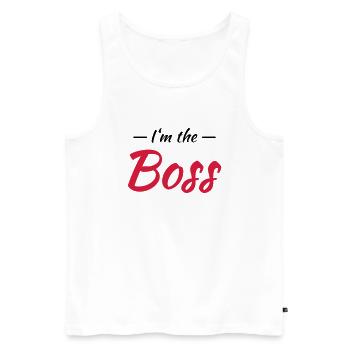 I'm the boss - Männer Premium Bio Tank Top - Weiß - Vorne - AI Model Male 178 light (178cm)