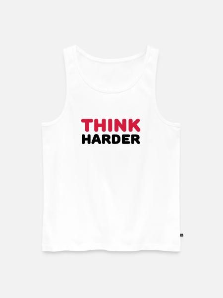 Think harder - Débardeur bio Premium Homme - blanc