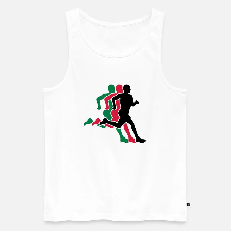 running - Männer Premium Bio Tank Top - Weiß