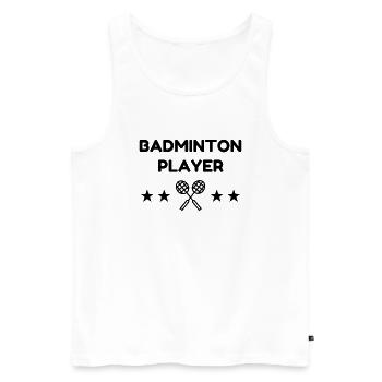 Badminton / Badminton Player / Birdie / Sport - Débardeur bio Premium Homme - blanc - Devant - Michal (187cm)