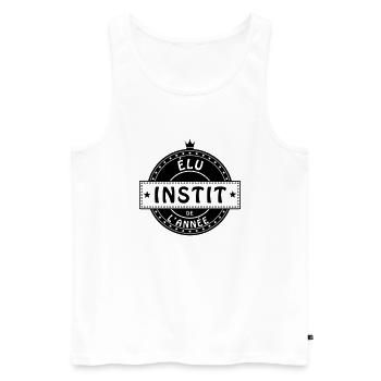 elu instit instituteur institutrice - Débardeur bio Premium Homme - blanc - Devant - Michal (187cm)