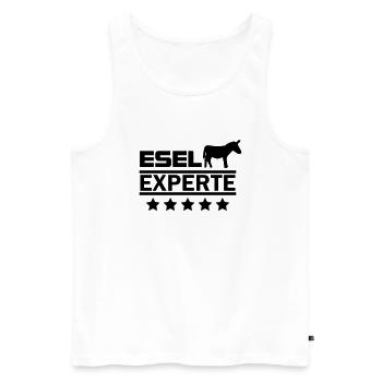 Esel Experte - Männer Premium Bio Tank Top - Weiß - Vorne - AI Model Male 178 light (178cm)