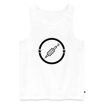 Tätowierer / Zeichnung / Tattoo / Tattooist - Männer Premium Bio Tank Top - Weiß - Vorne - AI Model Male 178 light (178cm)
