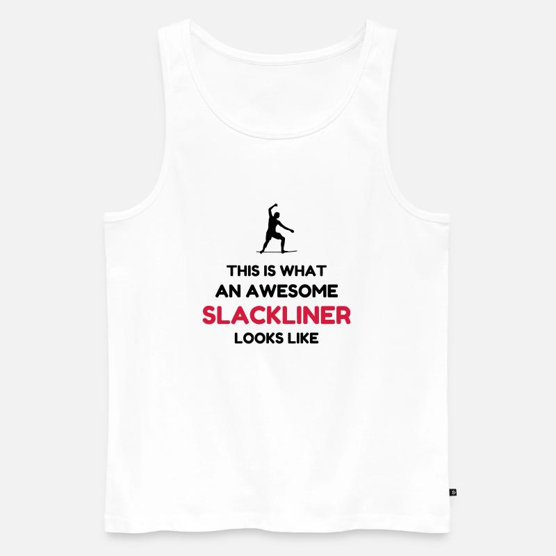 Slackline / Slackliner / Slackeur / Slack - Débardeur bio Premium Homme - blanc
