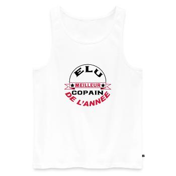 Elu meilleur copain de l'année - Débardeur bio Premium Homme - blanc - Devant - Michal (187cm)