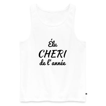 Amour / Saint Valentin / Coeur / Bébé / Love - Débardeur bio Premium Homme - blanc - Devant - AI Model Male 178 light (178cm)
