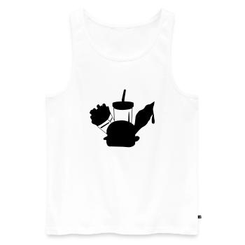 fast food menue eiscreme - Männer Premium Bio Tank Top - Weiß - Vorne - AI Model Male 178 light (178cm)