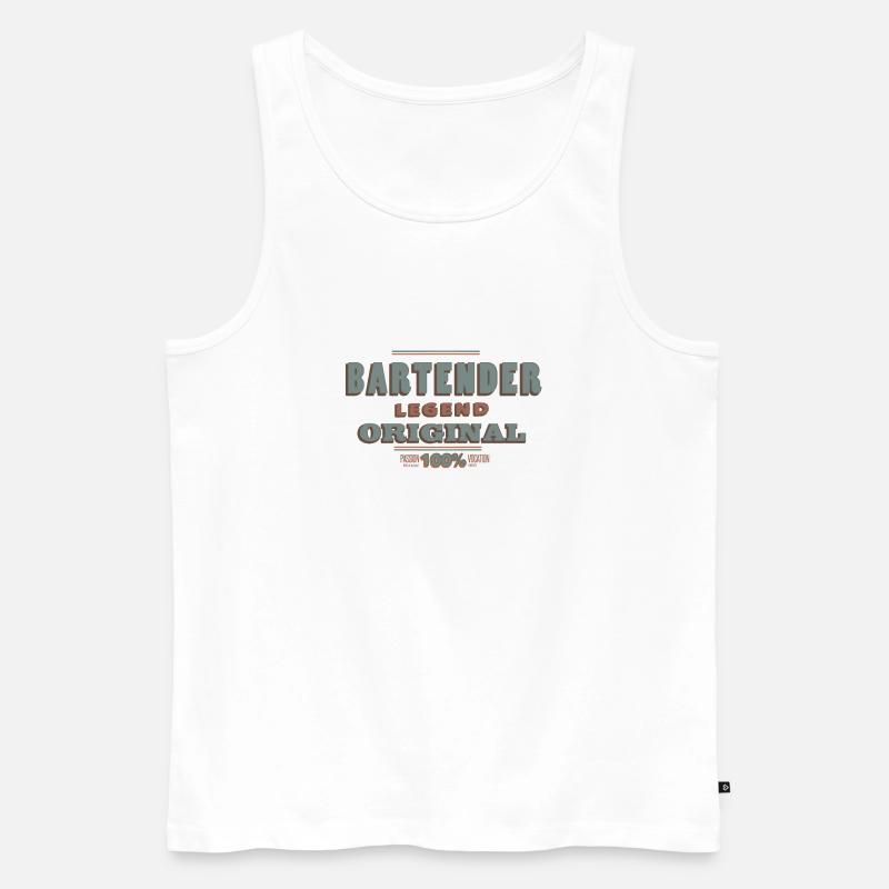 Bartender - Männer Premium Bio Tank Top - Weiß