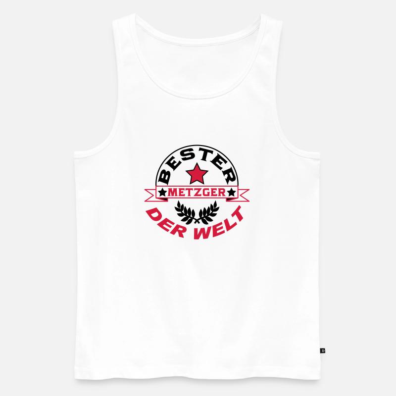 Metzger / Backer / Butcher / Baker / Vati - Männer Premium Bio Tank Top - Weiß