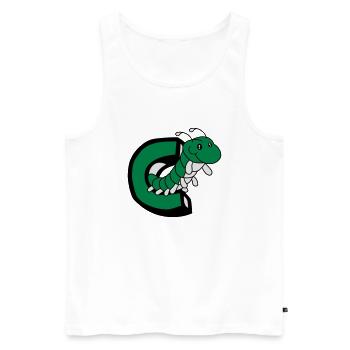 caterpillar caterpillar insect centipede letter C - Men's Premium Organic Tank Top - white - Front - AI Model Male 178 light (178cm)