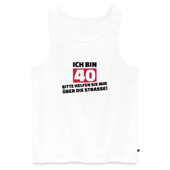 40. Geburtstag - Männer Premium Bio Tank Top - Weiß - Vorne - Michal (187cm)