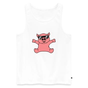 cool sunglasses sitting friendly small child baby - Men's Premium Organic Tank Top - white - Front - AI Model Male 178 light (178cm)