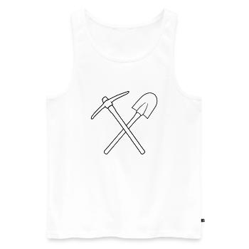 duo cross 2 shovel digging shovels pickaxe pickaxe - Men's Premium Organic Tank Top - white - Front - AI Model Male 178 light (178cm)