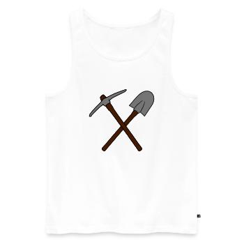 duo kreuz 2 schaufel graben schaufeln pickaxe spit - Männer Premium Bio Tank Top - Weiß - Vorne - AI Model Male 178 light (178cm)
