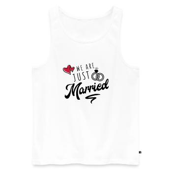 we are just married - Männer Premium Bio Tank Top - Weiß - Vorne - AI Model Male 178 light (178cm)