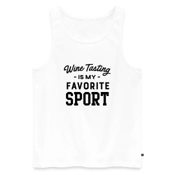 Wine Tasting Is My Favorite Sport - Men's Premium Organic Tank Top - white - Front - Michal (187cm)