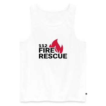 112 Feuerrettung - Männer Premium Bio Tank Top - Weiß - Vorne - Michal (187cm)