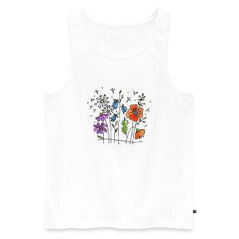 Fleurs - Débardeur bio Premium Homme - blanc - Devant - Michal (187cm)