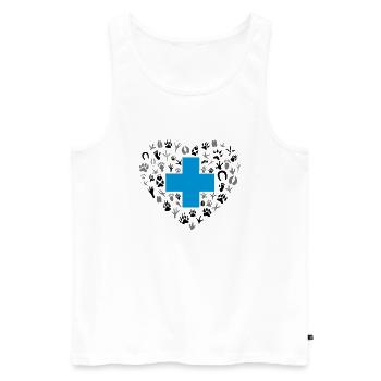 Veterinary care logo animal footprints - Men's Premium Organic Tank Top - white - Front - AI Model Male 178 light (178cm)