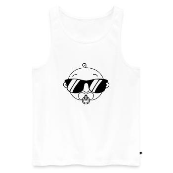 baby - Men's Premium Organic Tank Top - white - Front - AI Model Male 178 light (178cm)