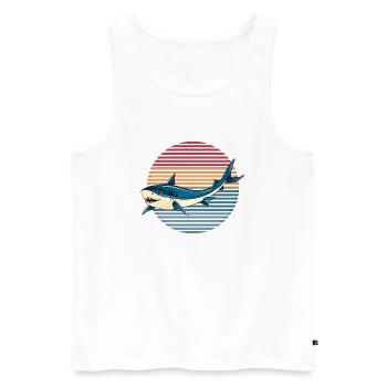 Hai - Männer Premium Bio Tank Top - Weiß - Vorne - Michal (187cm)