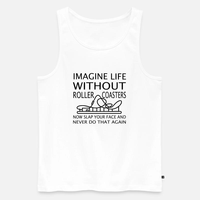 Rollercoaster Achterbahn - Männer Premium Bio Tank Top - Weiß