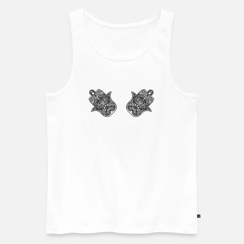 Henna Hands - Männer Premium Bio Tank Top - Weiß