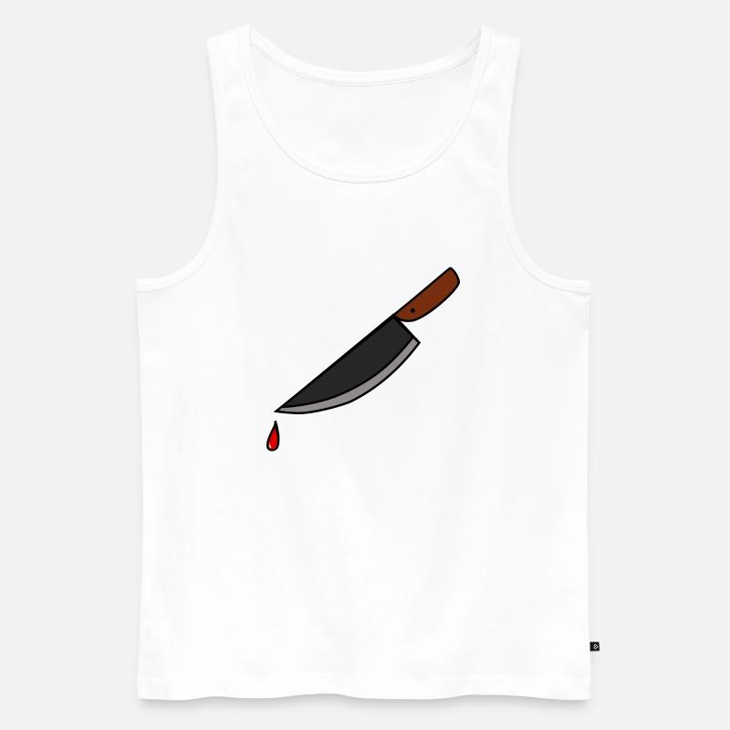 Blutiges Messer - Männer Premium Bio Tank Top - Weiß