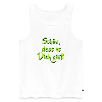 Spruch - Schön das es Dich gibt - Männer Premium Bio Tank Top - Weiß - Vorne - Michal (187cm)