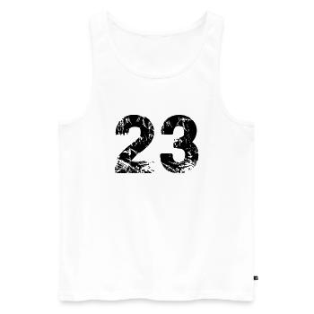 23 - Men's Premium Organic Tank Top - white - Front - AI Model Male 178 light (178cm)