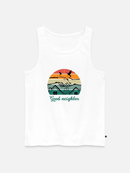 Good neighbor BW - Men's Premium Organic Tank Top - white