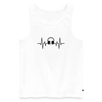 Heartbeat Music - Männer Premium Bio Tank Top - Weiß - Vorne - Michal (187cm)