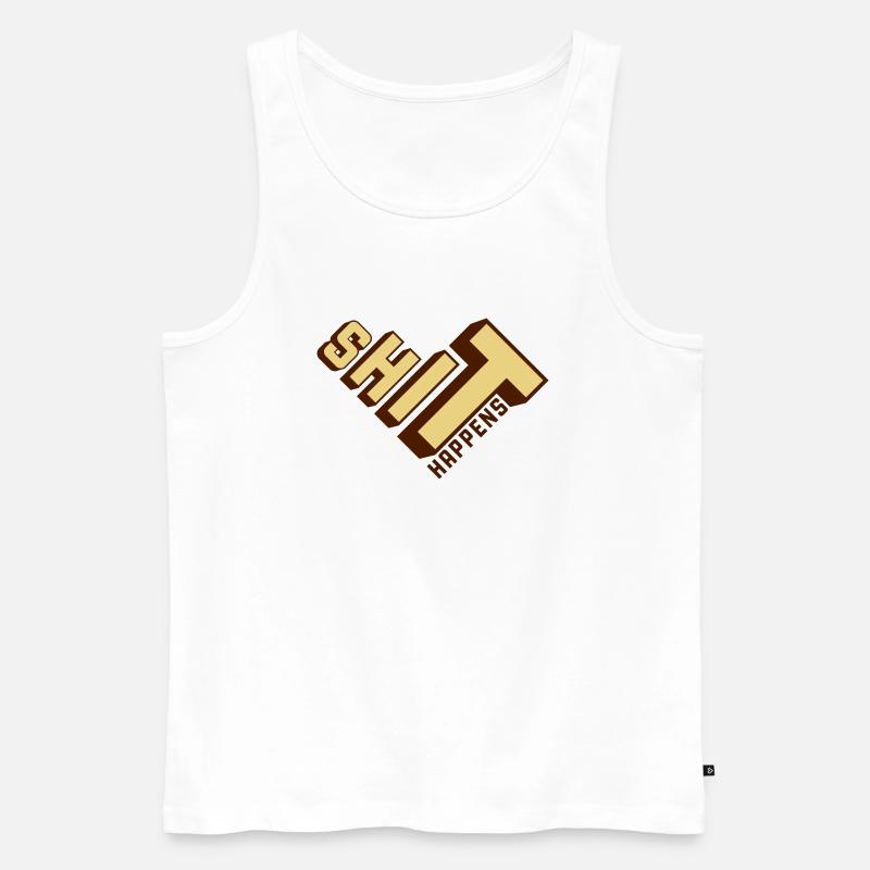 Shit happens Haufen machen - Männer Premium Bio Tank Top - Weiß