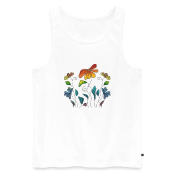Fleur - Débardeur bio Premium Homme - blanc - Devant - Michal (187cm)
