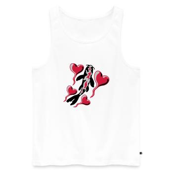 Herzen Koi Fisch Nishikigoi - Männer Premium Bio Tank Top - Weiß - Vorne - Michal (187cm)