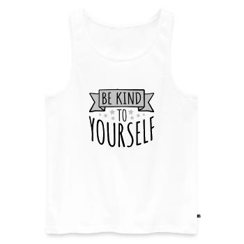 be kind to yourself - Männer Premium Bio Tank Top - Weiß - Vorne - Michal (187cm)