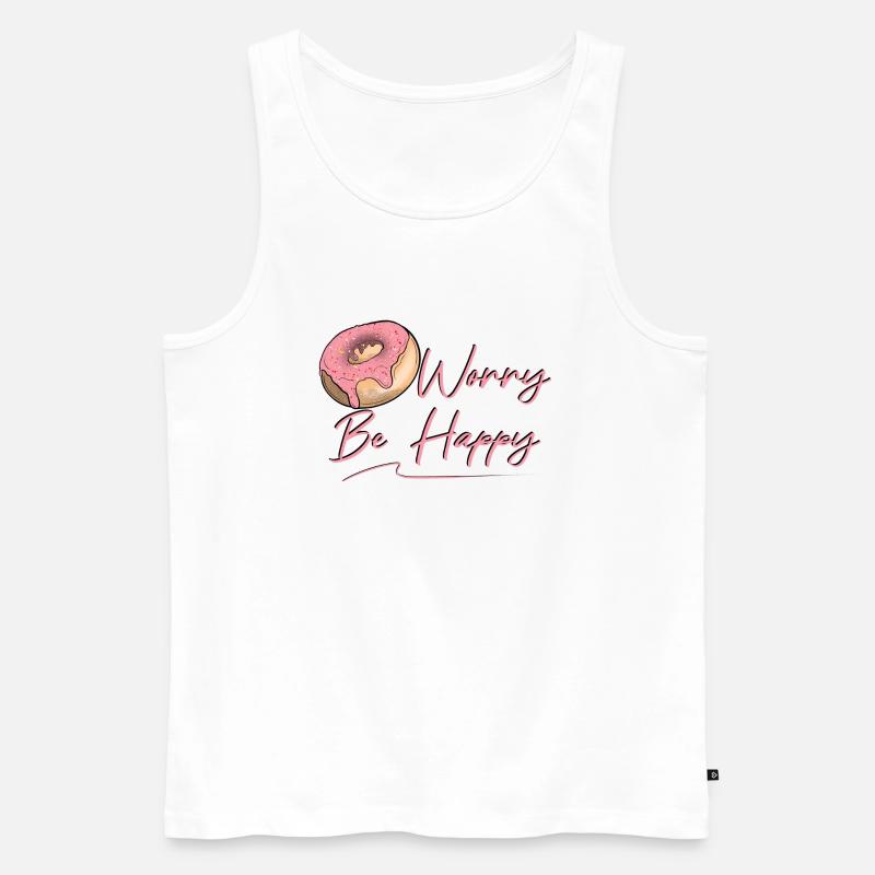 Donut worry be happy - Männer Premium Bio Tank Top - Weiß