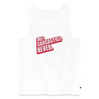 me sarcastic never Zitat - Männer Premium Bio Tank Top - Weiß - Vorne - Michal (187cm)