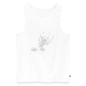 line art hand - Débardeur bio Premium Homme - blanc - Devant - AI Model Male 178 light (178cm)