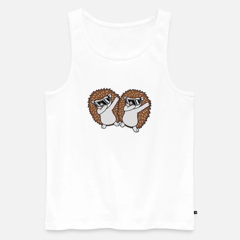 2 dabbing Igel Freunde - Männer Premium Bio Tank Top - Weiß