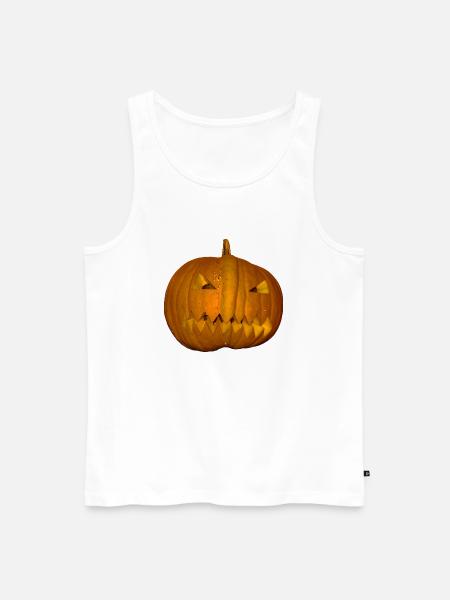 Halloween Pumpkin - Men's Premium Organic Tank Top - white