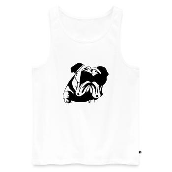 Bulldog dog dogs with sunglasses cool vector - Men's Premium Organic Tank Top - white - Front - Michal (187cm)