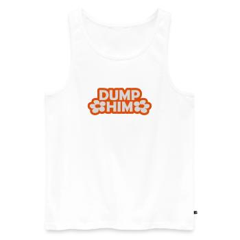dump him Zitat Logo - Männer Premium Bio Tank Top - Weiß - Vorne - AI Model Male 178 light (178cm)