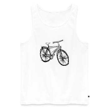 Fahrrad Gekritzel Fahrräder Radfahren Silhouette 4 - Männer Premium Bio Tank Top - Weiß - Vorne - Michal (187cm)