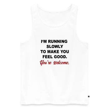 Courir - Débardeur bio Premium Homme - blanc - Devant - Michal (187cm)